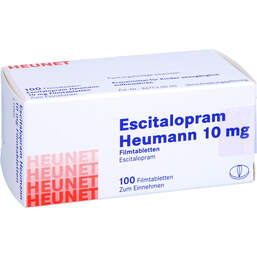 Abbildung: Escitalopram Heumann 10 mg Filmtabletten Heunet 100 St, Filmtabletten PZN 12581752