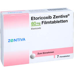 Abbildung: Etoricoxib Zentiva 60 mg Filmtabletten 7 St, Filmtabletten PZN 12585537