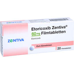 Abbildung: Etoricoxib Zentiva 60 mg Filmtabletten 20 St, Filmtabletten PZN 12585543