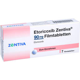 Abbildung: Etoricoxib Zentiva 90 mg Filmtabletten 7 St, Filmtabletten PZN 12585589