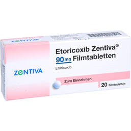 Abbildung: Etoricoxib Zentiva 90 mg Filmtabletten 20 St, Filmtabletten PZN 12585603