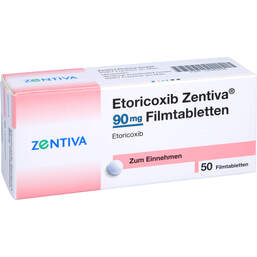 Abbildung: Etoricoxib Zentiva 90 mg Filmtabletten 50 St, Filmtabletten PZN 12585626