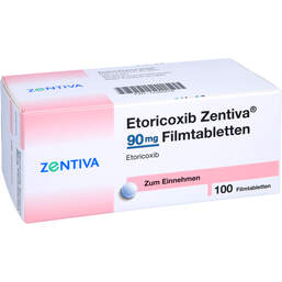 Abbildung: Etoricoxib Zentiva 90 mg Filmtabletten 100 St, Filmtabletten PZN 12585678