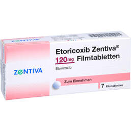 Abbildung: Etoricoxib Zentiva 120 mg Filmtabletten 7 St, Filmtabletten PZN 12585709