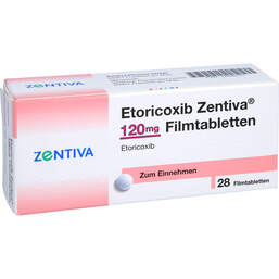 Abbildung: Etoricoxib Zentiva 120 mg Filmtabletten 28 St, Filmtabletten PZN 12585721