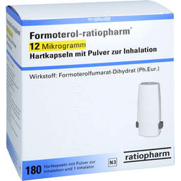 Abbildung: Formoterol-ratiopharm 12 µg Hartkap.mit Pul.z.Inhalation  180 St, Hartkapseln mit Pulver zur Inhalation PZN 12587938