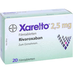 Abbildung: Xarelto 2,5 mg Filmtabletten 1X20 St, Filmtabletten PZN 12590136