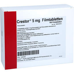 Abbildung: Crestor 5 mg Filmtabletten 100 St, Filmtabletten PZN 12593494