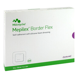 Abbildung: Mepilex Border Flex Schaumverband haftend 15x15 cm 10 St, Verband PZN 12596021