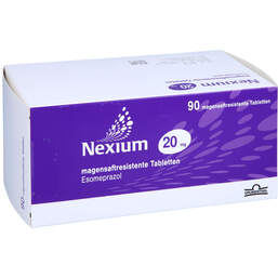 Abbildung: Nexium 20 mg magensaftresistente Tabletten 90 St, Tabletten magensaftresistent PZN 12599924