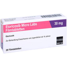 Abbildung: Etoricoxib Micro Labs 30 mg Filmtabletten 28 St, Filmtabletten PZN 12637754