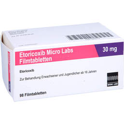 Abbildung: Etoricoxib Micro Labs 30 mg Filmtabletten 98 St, Filmtabletten PZN 12637777