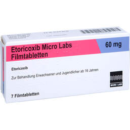 Abbildung: Etoricoxib Micro Labs 60 mg Filmtabletten 7 St, Filmtabletten PZN 12637783