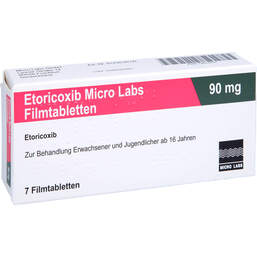 Abbildung: Etoricoxib Micro Labs 90 mg Filmtabletten 7 St, Filmtabletten PZN 12637837