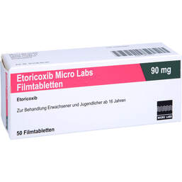 Abbildung: Etoricoxib Micro Labs 90 mg Filmtabletten 50 St, Filmtabletten PZN 12637872