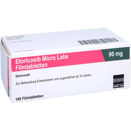 Abbildung: Etoricoxib Micro Labs 90 mg Filmtabletten 100 St, Filmtabletten PZN 12637895