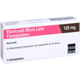 Abbildung: Etoricoxib Micro Labs 120 mg Filmtabletten 7 St, Filmtabletten PZN 12637903