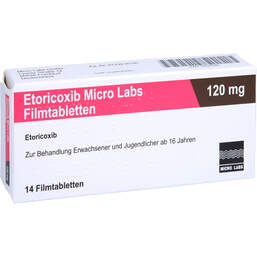 Abbildung: Etoricoxib Micro Labs 120 mg Filmtabletten 14 St, Filmtabletten PZN 12637926