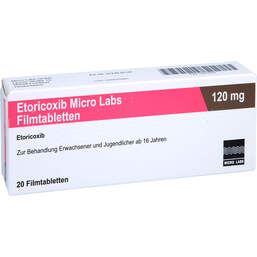 Abbildung: Etoricoxib Micro Labs 120 mg Filmtabletten 20 St, Filmtabletten PZN 12637932