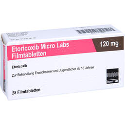 Abbildung: Etoricoxib Micro Labs 120 mg Filmtabletten 28 St, Filmtabletten PZN 12637949