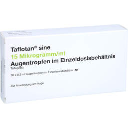 Abbildung: Taflotan sine 15 µg / ml Augentropfenim Einzeldosisbeh. 30X0.3 ml, Einzeldosispipetten PZN 12641081