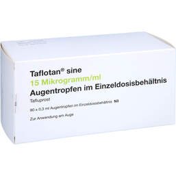 Abbildung: Taflotan sine 15 µg / ml Augentropfenim Einzeldosisbeh. 90X0.3 ml, Einzeldosispipetten PZN 12641098