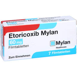 Abbildung: Etoricoxib Mylan 60 mg Filmtabletten 7 St, Filmtabletten PZN 12643252