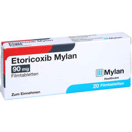 Abbildung: Etoricoxib Mylan 90 mg Filmtabletten 20 St, Filmtabletten PZN 12643306