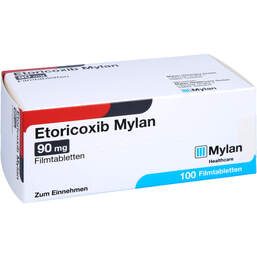 Abbildung: Etoricoxib Mylan 90 mg Filmtabletten 100 St, Filmtabletten PZN 12643329