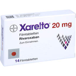 Abbildung: Xarelto 20 mg Filmtabletten 14 St, Filmtabletten PZN 12645529