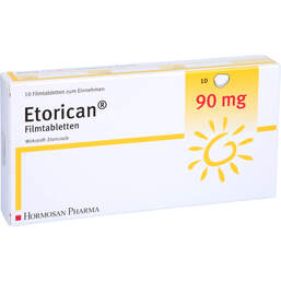 Abbildung: Etorican 90 mg Filmtabletten 10 St, Filmtabletten PZN 12652452