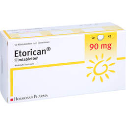 Abbildung: Etorican 90 mg Filmtabletten 50 St, Filmtabletten PZN 12652475