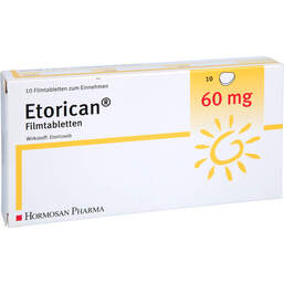 Abbildung: Etorican 60 mg Filmtabletten 10 St, Filmtabletten PZN 12652564
