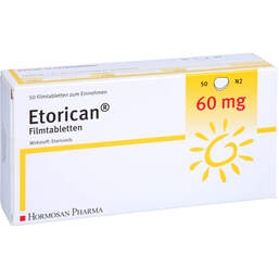 Abbildung: Etorican 60 mg Filmtabletten 50 St, Filmtabletten PZN 12652601