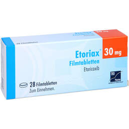 Abbildung: Etoriax 30 mg Filmtabletten 28 St, Filmtabletten PZN 12653859