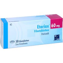 Abbildung: Etoriax 60 mg Filmtabletten 50 St, Filmtabletten PZN 12653894