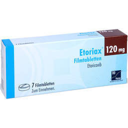 Abbildung: Etoriax 120 mg Filmtabletten 7 St, Filmtabletten PZN 12653954