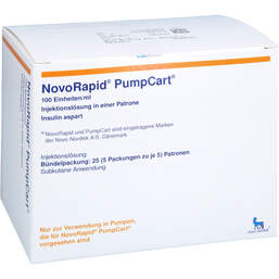 Abbildung: Novorapid Pumpcart 100 E / ml Injektionslösung i.e.Patrone 5X5X1.6 ml, Injektionslösung PZN 12659566