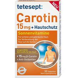 Abbildung: Tetesept Carotin 15 mg + Hautschutz Filmtabletten Filmtabletten, 30 St PZN 12668648