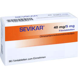 Abbildung: Sevikar 40 mg / 5 mg Filmtabletten 98 St, Filmtabletten PZN 12670131