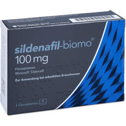 Abbildung: Sildenafil biomo 100 mg Filmtabletten 4 St, Filmtabletten PZN 12725116