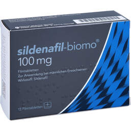 Abbildung: Sildenafil biomo 100 mg Filmtabletten 12 St, Filmtabletten PZN 12725122