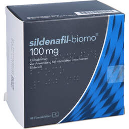 Abbildung: Sildenafil biomo 100 mg Filmtabletten 48 St, Filmtabletten PZN 12725145