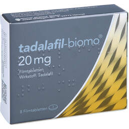 Abbildung: Tadalafil biomo 20 mg Filmtabletten 8 St, Filmtabletten PZN 12725501