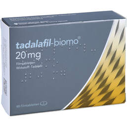Abbildung: Tadalafil biomo 20 mg Filmtabletten 48 St, Filmtabletten PZN 12725530
