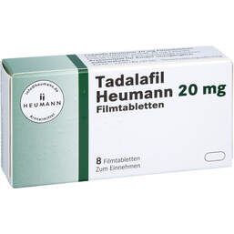 Abbildung: Tadalafil Heumann 20 mg Filmtabletten 8 St, Filmtabletten PZN 12728132