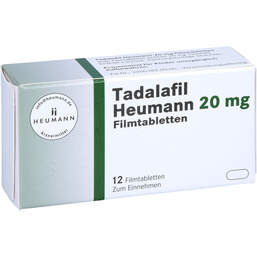 Abbildung: Tadalafil Heumann 20 mg Filmtabletten 12 St, Filmtabletten PZN 12728149
