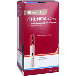 Abbildung: Humira 40 mg / 0,4 ml Injektionslösung im Fertigpen 6 St, Injektionslösung PZN 12728646