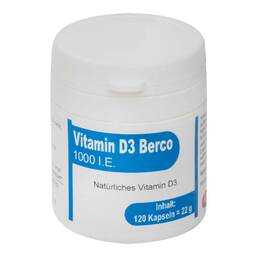 Abbildung: Vitamin D3 Berco 1.000 I.E. Kapseln 120 St, Kapseln PZN 12730502 