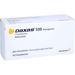 Abbildung: Daxas 500 µg Filmtabletten 90 St, Filmtabletten PZN 12734285